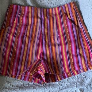 High waisted tribal print shorts